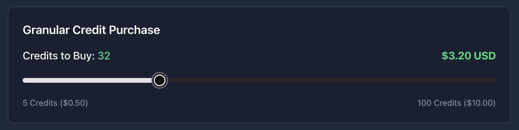 Select amount and token for payment